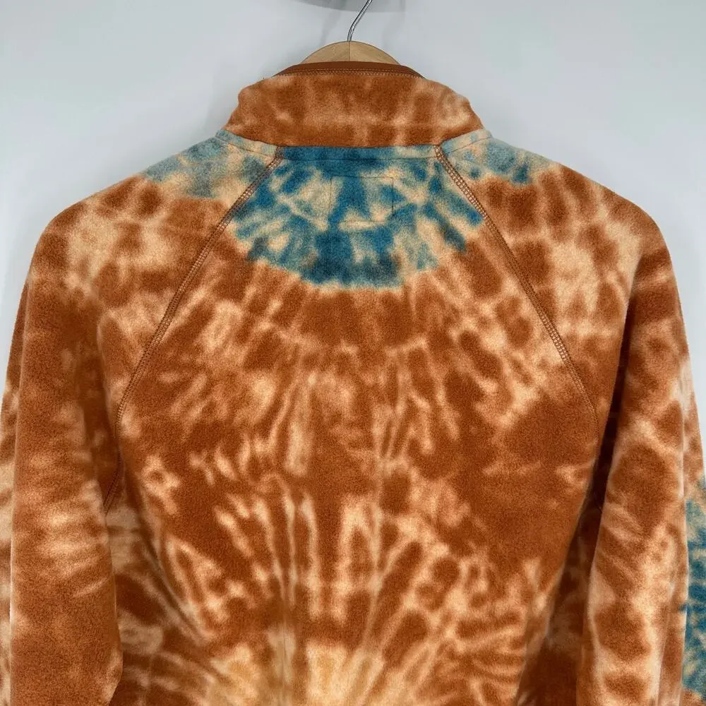J. Crew Micro Fleece Half Zip Pullover Tie Dye Sweatshirt Jacket AT998 NWT